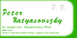 peter matyasovszky business card